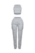 Gaga Piping Detail Zip-Up Top & Pants SET
